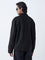 Ascot Black Solid Relaxed-Fit Suede Jacket