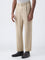 Ascot Beige Mid-Rise Relaxed-Fit Cotton-Blend Trousers