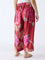 Diza Red Floral Design Ethnic Pants