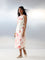 Bombay Paisley Off-White Floral Cotton-Blend A-Line Dress
