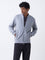 Ascot Light Grey Relaxed-Fit Suede Jacket