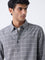 Ascot Charcoal Checkered Relaxed-Fit Cotton Shirt
