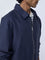 Ascot Indigo Solid Relaxed-Fit Linen Jacket