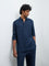Ascot Navy Relaxed-Fit Linen Shirt
