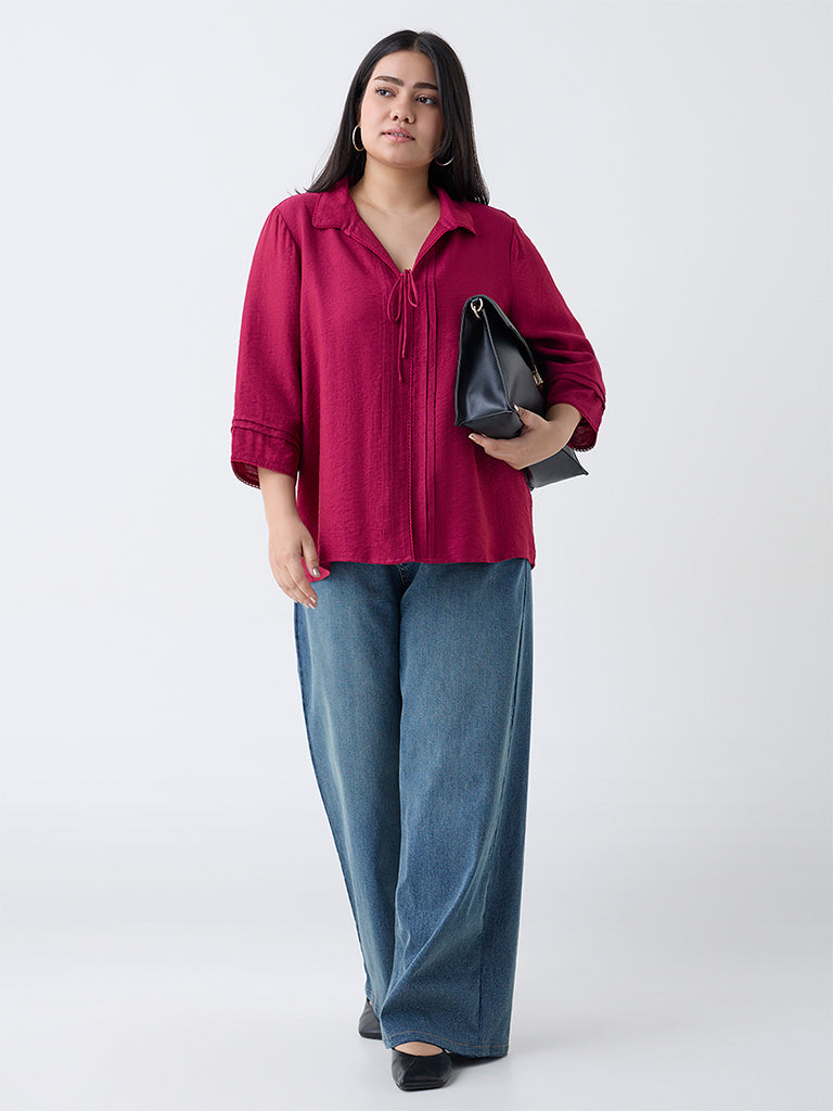 Gia Magenta Pintuck Detailed Blouse