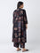 Diza Black Printed A-Line Kurta