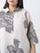Diza Cream Floral Printed High-Low Tunic