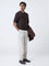 Ascot Dark Brown Cable-Knit Relaxed-Fit Cotton T-Shirt