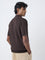 Ascot Dark Brown Relaxed-Fit Quarter-Zip Cotton-Blend Polo T-Shirt