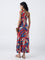 Bombay Paisley Red Foliage Pattern One-Shoulder Dress
