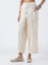 Bombay Paisley Off-White Solid Cotton-Blend Pants