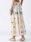 Bombay Paisley Off-White Floral Embroidered Tiered Skirt