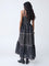 Bombay Paisley Black Printed Cotton Tiered Dress