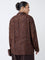 Gia Dark Brown Self-Patterned Shirt with Camisole