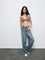 Superstar Brown Waffle-Textured Cotton-Blend Padded Bra