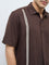 Ascot Dark Brown Striped Relaxed-Fit Shirt