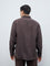 Ascot Dark Brown Striped Relaxed-Fit Linen Shirt