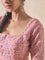 Floral Embroidered Pink Blouse