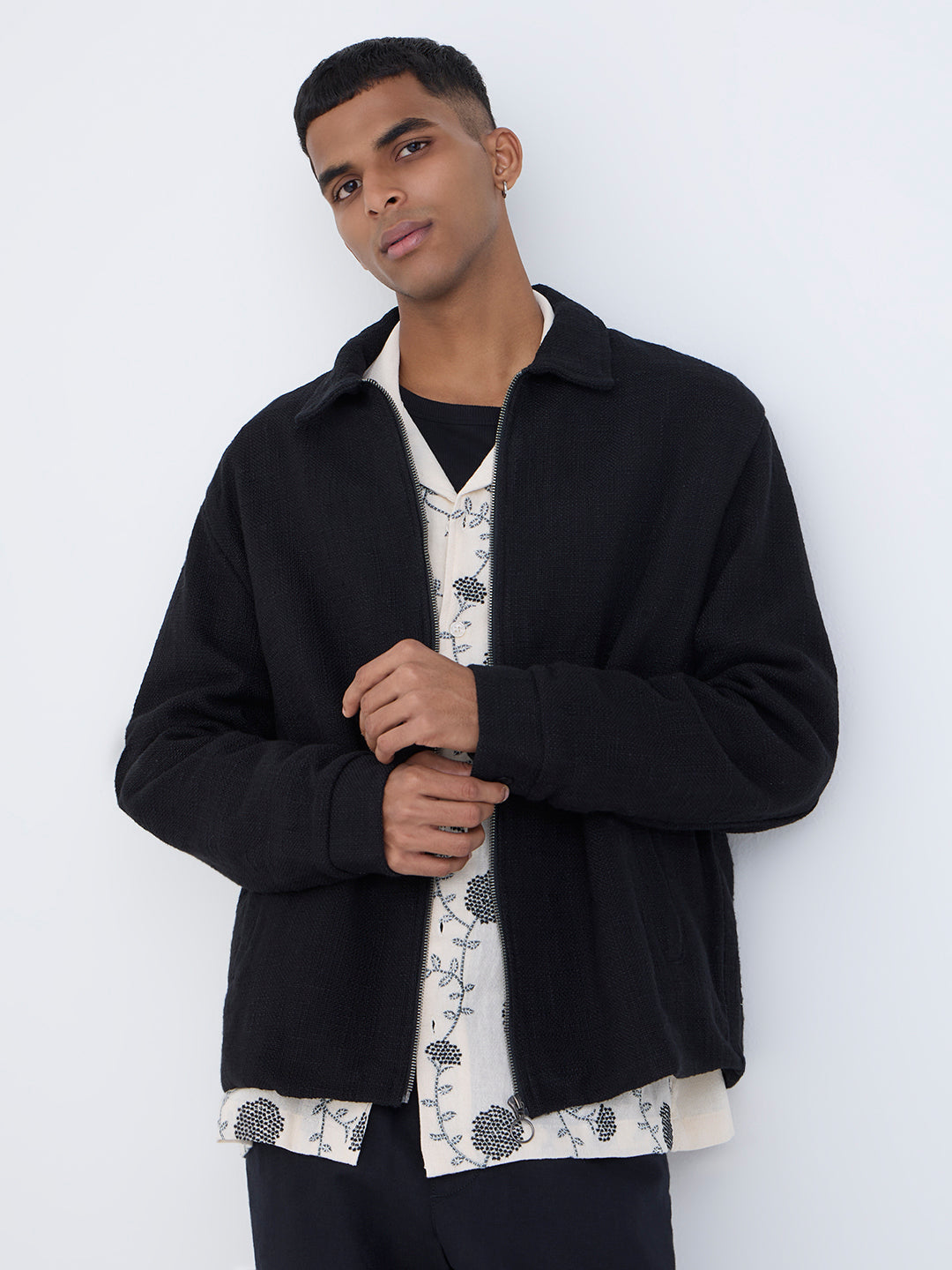 ETA Black Relaxed-Fit Cotton Jacket