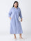 Gia Blue Striped Cotton Shirt Dress