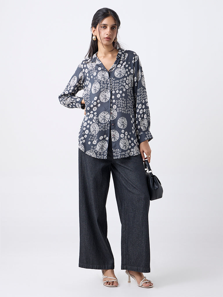 Utsa Charcoal Printed Tunic