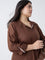 Gia Dark Brown Solid Shirt Dress