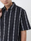ETA Black Striped Relaxed-Fit Cotton Shirt