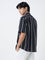 ETA Black Striped Relaxed-Fit Cotton Shirt