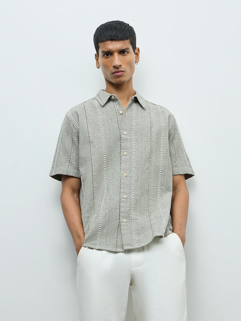 ETA Sage Embroidered Relaxed-Fit Cotton Shirt