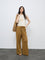 Bombay Paisley Mustard Crochet Cotton High-Rise Pants