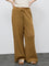 Bombay Paisley Mustard Crochet Cotton High-Rise Pants