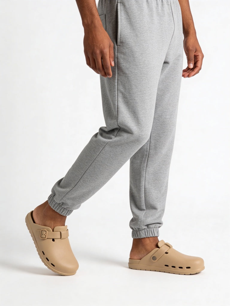 SOLEPLAY Taupe Perforated Clogs