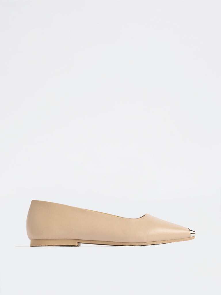 LUNA BLU Taupe Top Square Toe Loafers