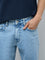 WES Casuals Blue Faded Relaxed-Fit Mid-Rise Jeans
