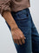 Nuon Dark Blue Faded Slim-Fit Mid-Rise Jeans