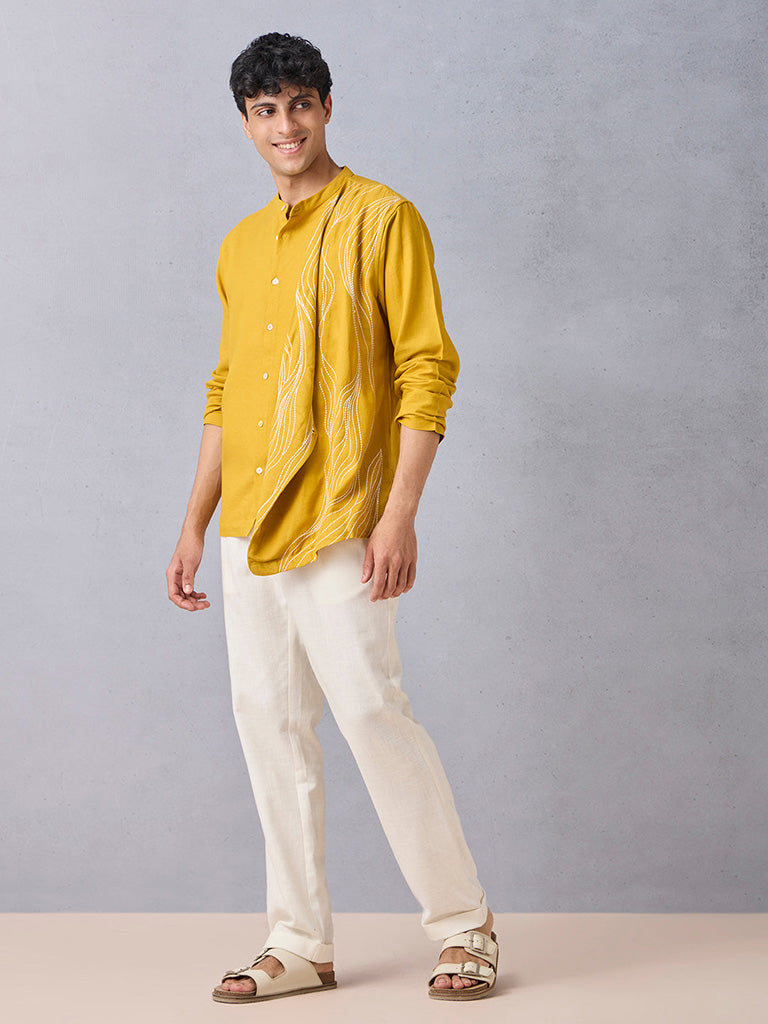 Embroidered Yellow Shirt
