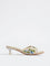 LUNA BLU Blue Embroidered Kitten Heel Sandals
