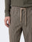ETA Olive Striped Relaxed-Fit Mid-Rise Cotton-Blend Chinos