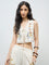 Bombay Paisley Off-White Floral Embroidered Cotton Top
