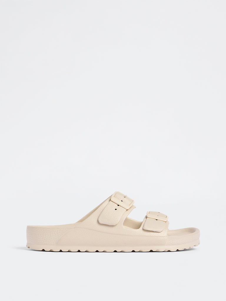 LUNA BLU Ivory Dual-Strap Slip-On Slides