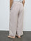 Gia Beige Textured High-Rise Pants