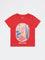 HOP Kids Girls Red Graphic Design Cotton T-Shirt