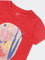 HOP Kids Girls Red Graphic Design Cotton T-Shirt
