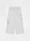 HOP Kids Girls White Embroidered High-Rise Cotton Cargo Pants