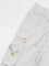 HOP Kids Girls White Embroidered High-Rise Cotton Cargo Pants