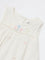 HOP Baby Girls White Floral Embroidered A-Line Cotton Dress