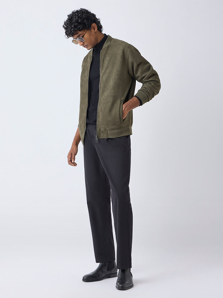 Ascot Olive Relaxed-Fit Suede Jacket
