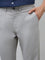 Ascot Grey Solid Relaxed-Fit Mid-Rise Cotton-Blend Trousers