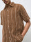 ETA Brown Striped Relaxed-Fit Cotton Shirt