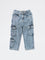 HOP Kids Boys Blue Washed Relaxed-Fit Mid-Rise Cargo Jeans